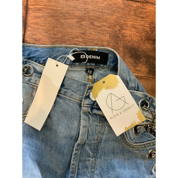 EB Denim Blue Denim Vintage Chain Boyfriend Jeans Daphne Size XS $350 NWT! - Picture 7 of 8